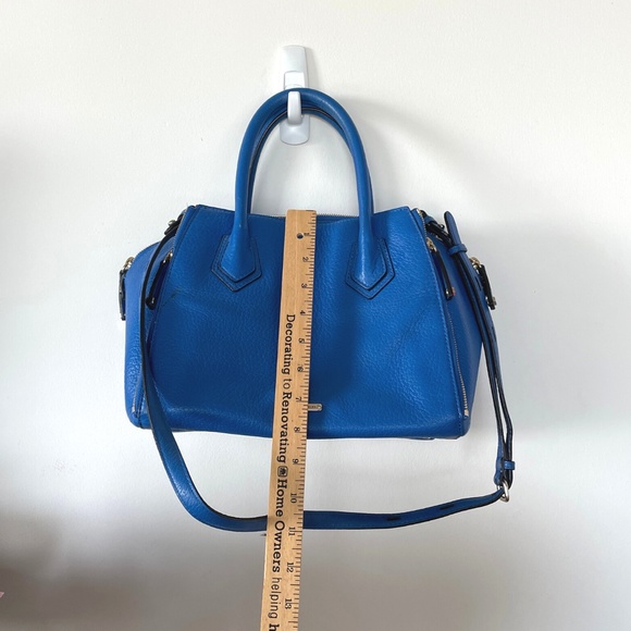 Rebecca Minkoff Pebbled Leather Perry Satchel Blue - Picture 6 of 9
